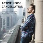 TOZO NC9 Hybrid Active Noise Cancelling Earbuds, Matte Black