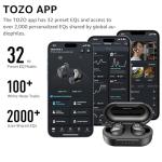 TOZO NC9 Hybrid Active Noise Cancelling Earbuds, Matte Black