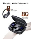 Wireless LED Display Earbuds with Mic for Workout