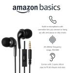 Amazon Basics Wired Earbuds with Microphone, Black