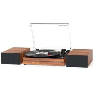 Vintage Record Player with External Speakers