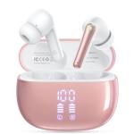 Pink Wireless Earbuds Bluetooth Headphones 40H Playtime