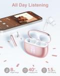 Pink Wireless Earbuds Bluetooth Headphones 40H Playtime
