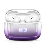 Purple-Silver Wireless Earbuds, Bluetooth 5.3, HiFi Stereo