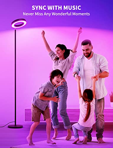 Smart Wi-Fi LED Floor Lamp with Double-Side Lighting