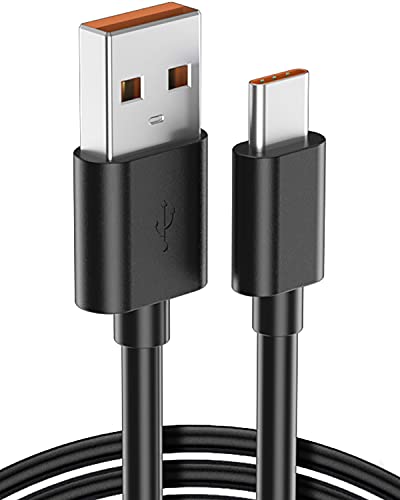 Black and Orange Fast-Charge USB Type C Cord