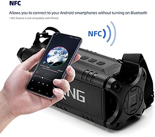 W-KING Bluetooth Speaker, 50W IPX6 Waterproof Loud Speakers Bluetooth Wireless, Large Outdoor Portable Bluetooth Speakers with Subwoofer for Deep Bass/Bluetooth 5.0/Power Bank/40H Play/TF/AUX/NFC/EQ