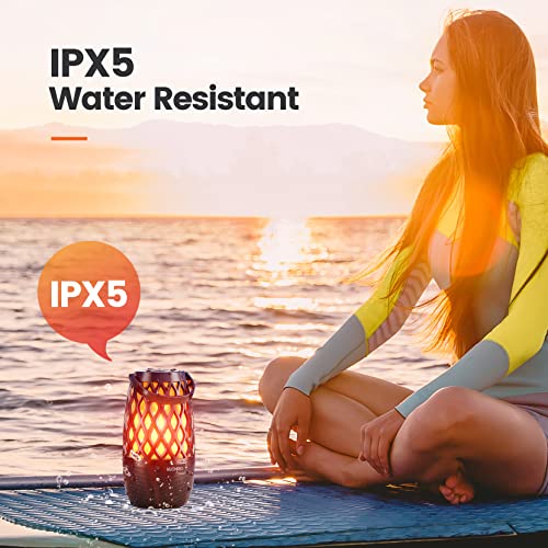 Outdoor Bluetooth Speakers, Gift for Men Women Mother, Tech Gadget Cool Stuff, Sync up to 100 Wireless Portable Speaker with Wall Mount/Stake/Hook, Waterproof for Patio/Yard/Party/Camping, 2 Pack