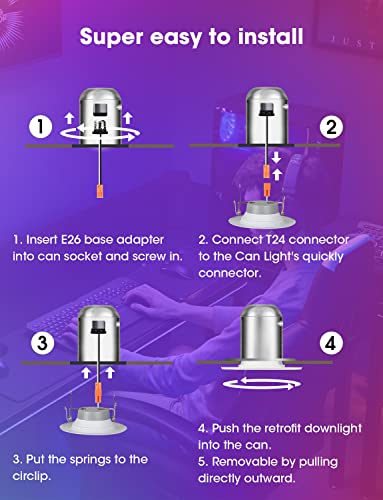 WiFi Controlled Smart LED Recessed Lights (6 pack)