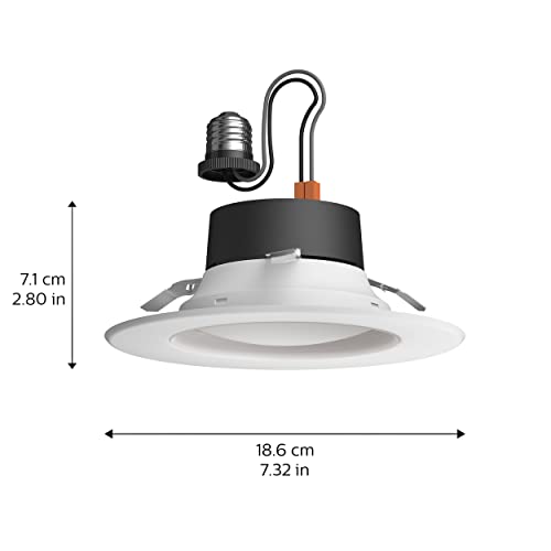 Philips Hue White and color Ambiance Extra Bright Dimmable Recessed LED Smart 6" Downlight for Retrofit Cans Compatible with Amazon Alexa Apple HomeKit and Google Assistant - 4 Pack (578674), Plastic
