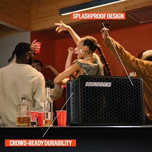 SOUNDBOKS Go - Loud Portable Bluetooth Performance Speaker (121 dB, Small, Wireless, Powerful Bass, 40Hr Runtime, Swappable Battery, Outdoor, Party, Mini Boombox, Subwoofer, Splashproof)