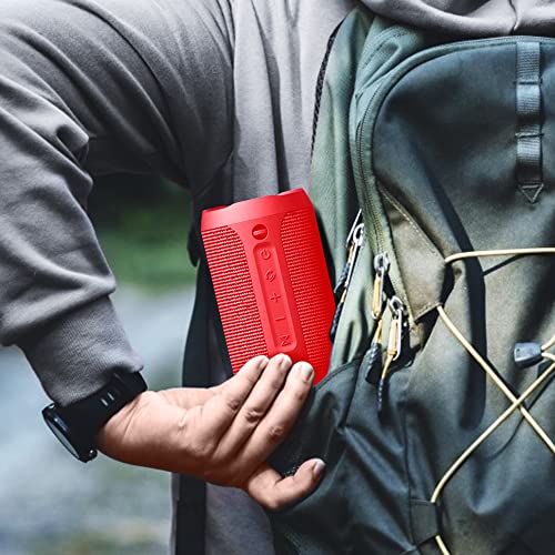 EDUPLINK Waterproof Portable Bluetooth Speaker - 20W Louder Wireless Speaker with 20 Hours Playtime, TWS Pairing, RGB Lights, and TF Slot - Perfect for Beach and Pool, Red