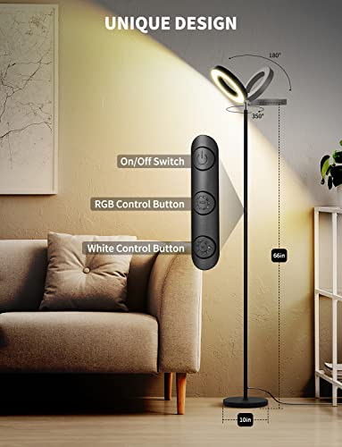Smart Wi-Fi LED Floor Lamp with Double-Side Lighting