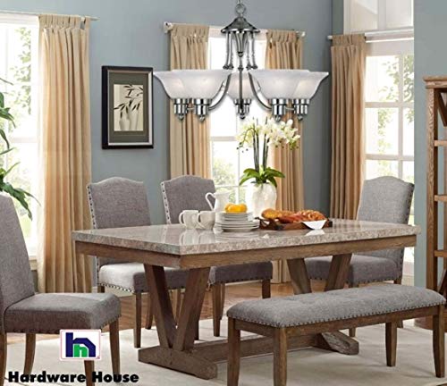 Hardware House 544452 54-4452 Bristol 5 Light Chandelier, 24"x15", Satin Nickel