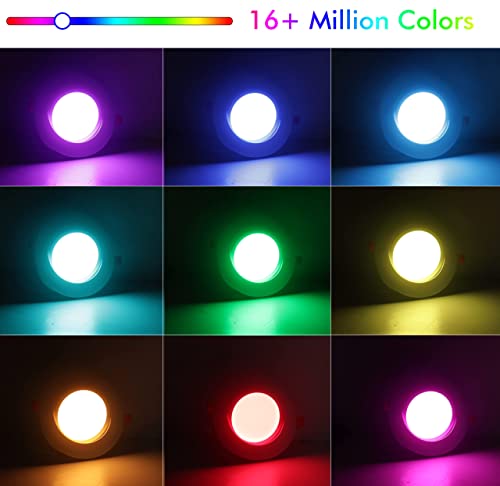 CLOUDY BAY [4 Pack] 6 inch Gimbal Smart WiFi LED Recessed Lights,RGBCW Color Changing,Compatible with Alexa and Google Home Assistant,No Hub Required,15W 2700K-6500K, IC Rated