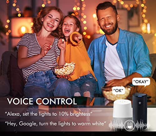 CLOUDY BAY [4 Pack] 6 inch Gimbal Smart WiFi LED Recessed Lights,RGBCW Color Changing,Compatible with Alexa and Google Home Assistant,No Hub Required,15W 2700K-6500K, IC Rated