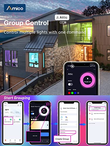 5/6 Inch Smart LED RGBCW Recessed Lighting