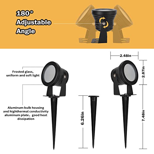 Smart Spotlight Outdoor,15w Backyard Lights with US Plug,12V APP Control Colored LED Spotlights Waterproof,Dimmable LED Yard Light with Timer,Outdoor LED Flood Lights with Music Sync(NO Remote Inside)