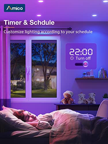 5/6 Inch Smart LED RGBCW Recessed Lighting