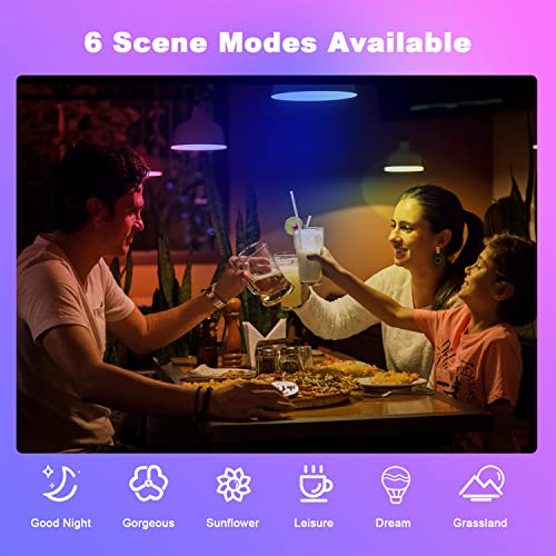DAYBETTER Smart Light Bulbs, Bluetooth Light Bulbs with App Control, RGBCW LED Color Changing Bulbs, Dimmable Music Sync, A19 E26 9W 800LM, 2700K-6500K for Home Bedroom (4 Pack)