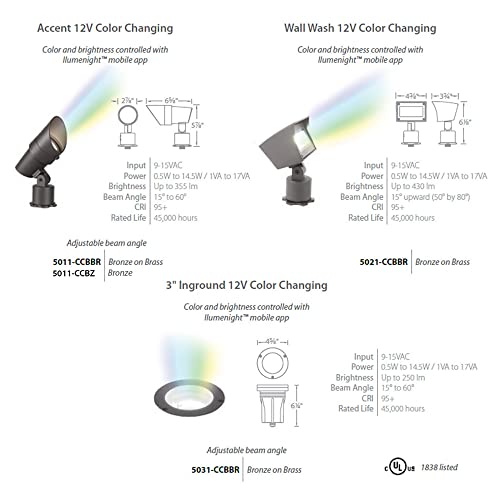 Bronze Accent Light with Bluetooth Controls and RGBW Color