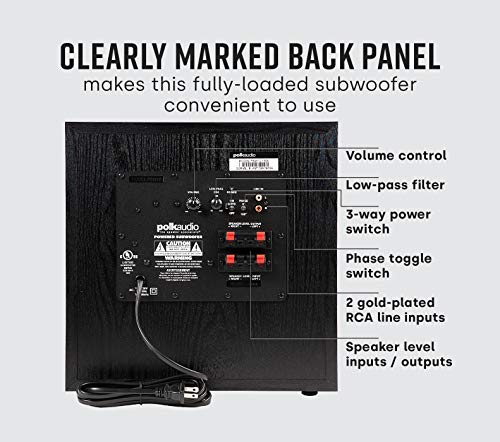 Polk Audio PSW10 Subwoofer - Big Bass, Easy Setup