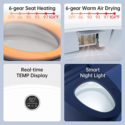 Smart Bidet Toilet With Heated Seat & LED Display