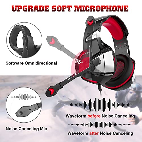 LED Gaming Headset with Surround Sound Mic