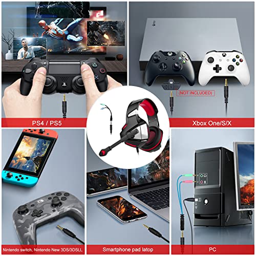 LED Gaming Headset with Surround Sound Mic