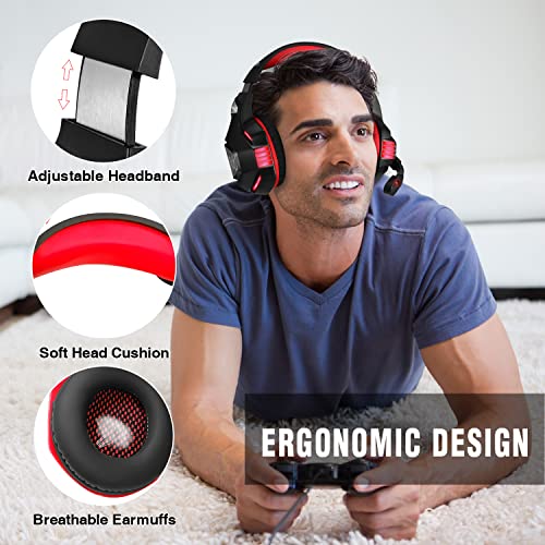 LED Gaming Headset with Surround Sound Mic