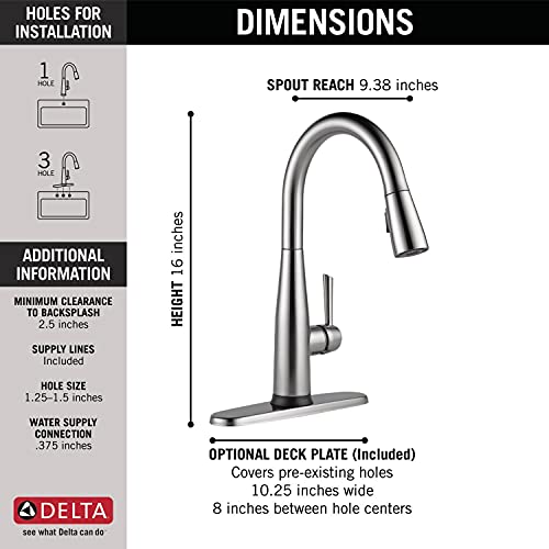 Voice-Activated Delta Kitchen Faucet - Arctic Stainless
