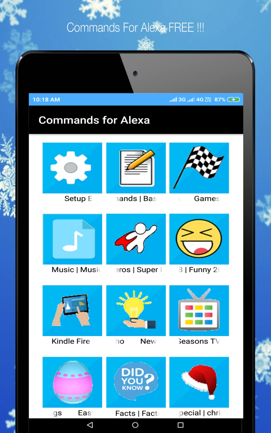 Commands for Amazon Alexa