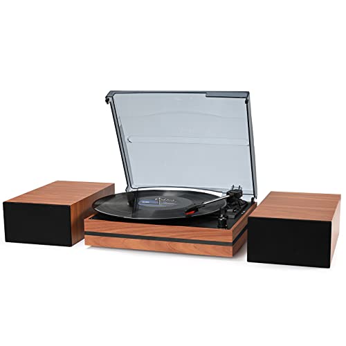 Vintage Record Player with External Speakers