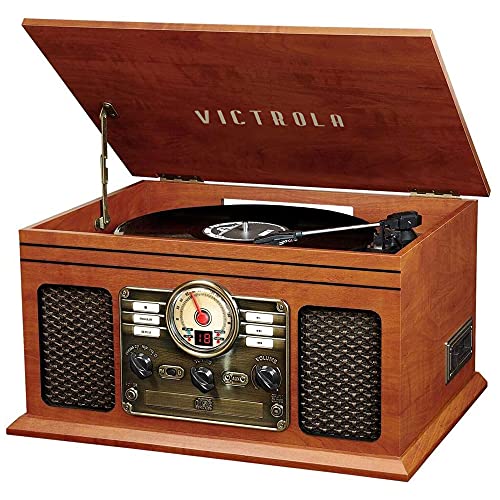 6-in-1 Bluetooth Record Player & Multimedia Center