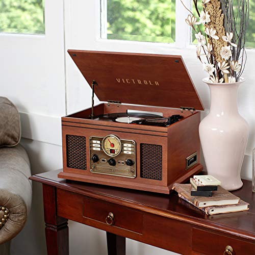 6-in-1 Bluetooth Record Player & Multimedia Center