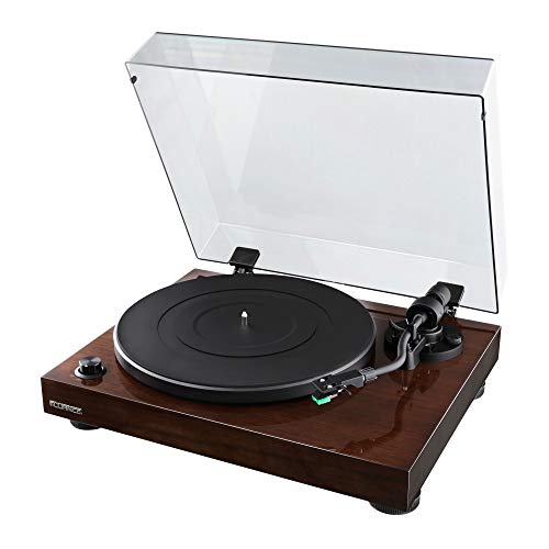High-Fidelity Vinyl Turntable with Audio Technica Cartridge - Walnut