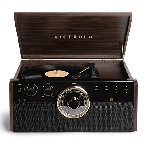 Six-in-One Mid Century Modern Bluetooth Record Player
