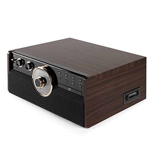 Six-in-One Mid Century Modern Bluetooth Record Player