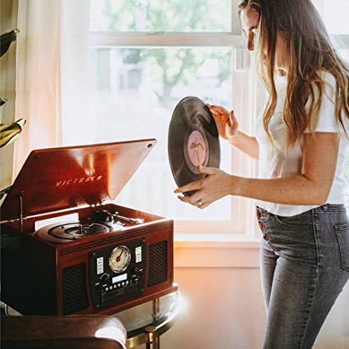 8-in-1 Bluetooth Record Player and Multimedia Center