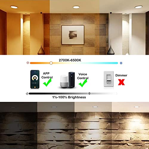 WiFi Color Changing Smart Recessed Lights (4PACK)