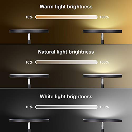Dimunt Floor Lamp LED Floor Lamps for Living Room Bright Lighting, 27W/2000LM Main Light and 7W/350LM Side Reading Lamp, Adjustable 3 Colors Tall Lamp with Remote & Touch Control - Aterrimus