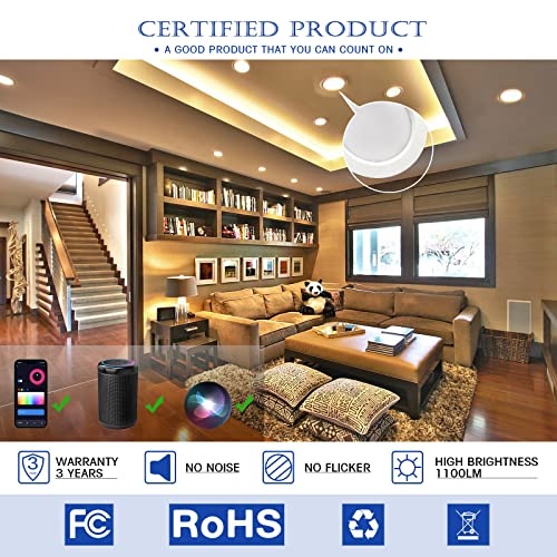 WiFi Color Changing Smart Recessed Lights (4PACK)