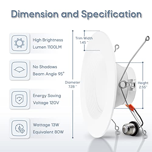 Smart RGB LED Recessed Lights - 4 Pack
