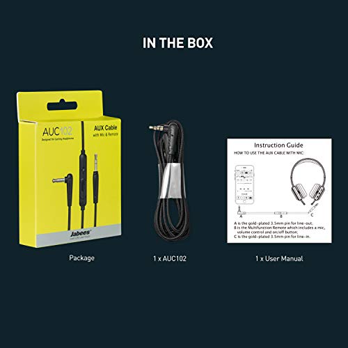 Mic Volume Control Aux Cord for Gaming/Phones