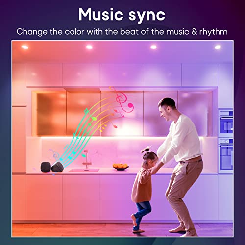 Smart RGB LED Recessed Lights - 4 Pack