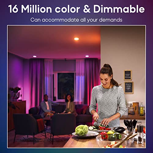 Smart RGB LED Recessed Lights - 4 Pack