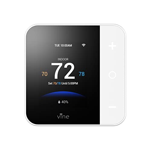 Vine Wi-Fi 7day & 8 Period Programmable Smart Home Thermostat - Wi-Fi TJ-550, Compatible with Alexa & Google Assistant, White