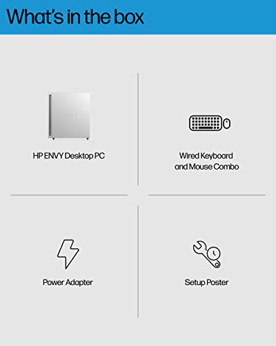 HP Envy Desktop Bundle PC, NVIDIA GeForce RTX 3070 Graphics,12th Generation Intel Core i9 Processor, 16 GB SDRAM, 1 TB SSD, Windows 11 Home OS, Wi-Fi & Bluetooth (TE02-0042, 2022)