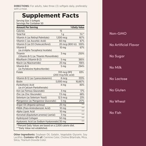 Advanced Argan-Infused Hair Skin Nails Vitamin Supplement