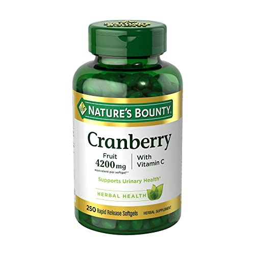 Nature's Bounty Cranberry with Vitamin C Softgels, 250